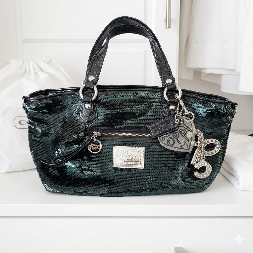 Coach Poppy Sequin Rocker Satchel #16339